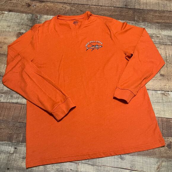 Izod Saltwater | Men's Orange Fishing Charters Graphic Longsleeve Shirt Sz L - Picture 1 of 4